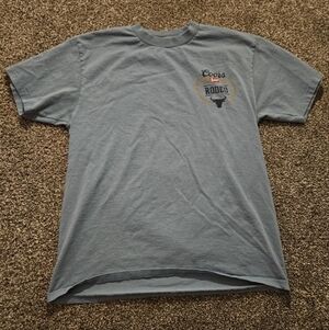 Coors Rodeo Beer Shirt Mens Medium Blue Cowboy Country Casual Cotton